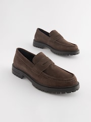 Brown Suede Cleated Loafers - Image 2 of 6