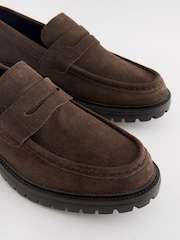 Brown Suede Cleated Loafers - Image 4 of 6