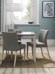 Bentley Designs Grey Bergen Washed Oak Extending Dining Table - Image 2 of 9