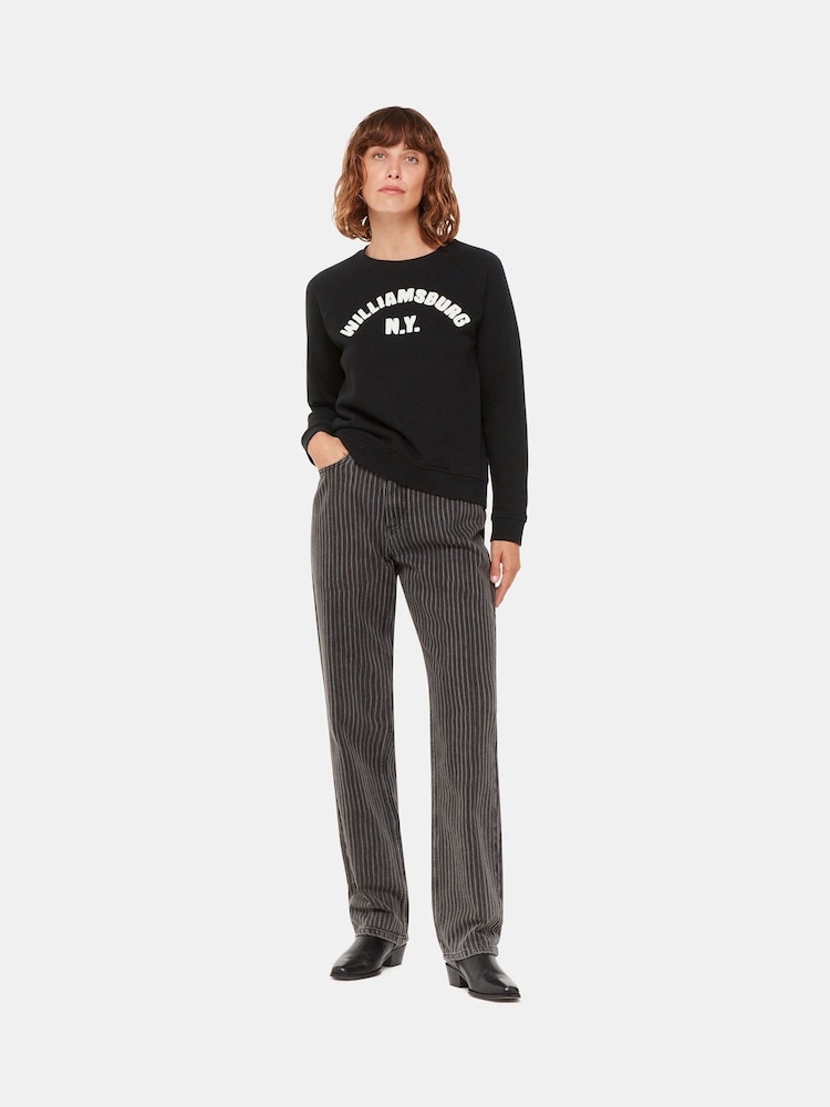 Whistles Black Williamsburg Logo 100% Cotton Sweatshirt - Image 1 of 5 Whistles Black Williamsburg Logo 100% Cotton Sweatshirt - Image 1 of 5