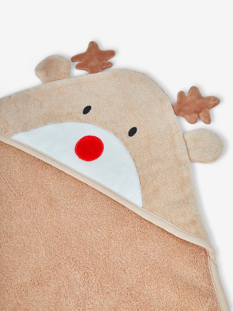 JoJo Maman Bébé Reindeer Character Hooded Towel - Image 5 of 5 JoJo Maman Bébé Reindeer Character Hooded Towel - Image 5 of 5