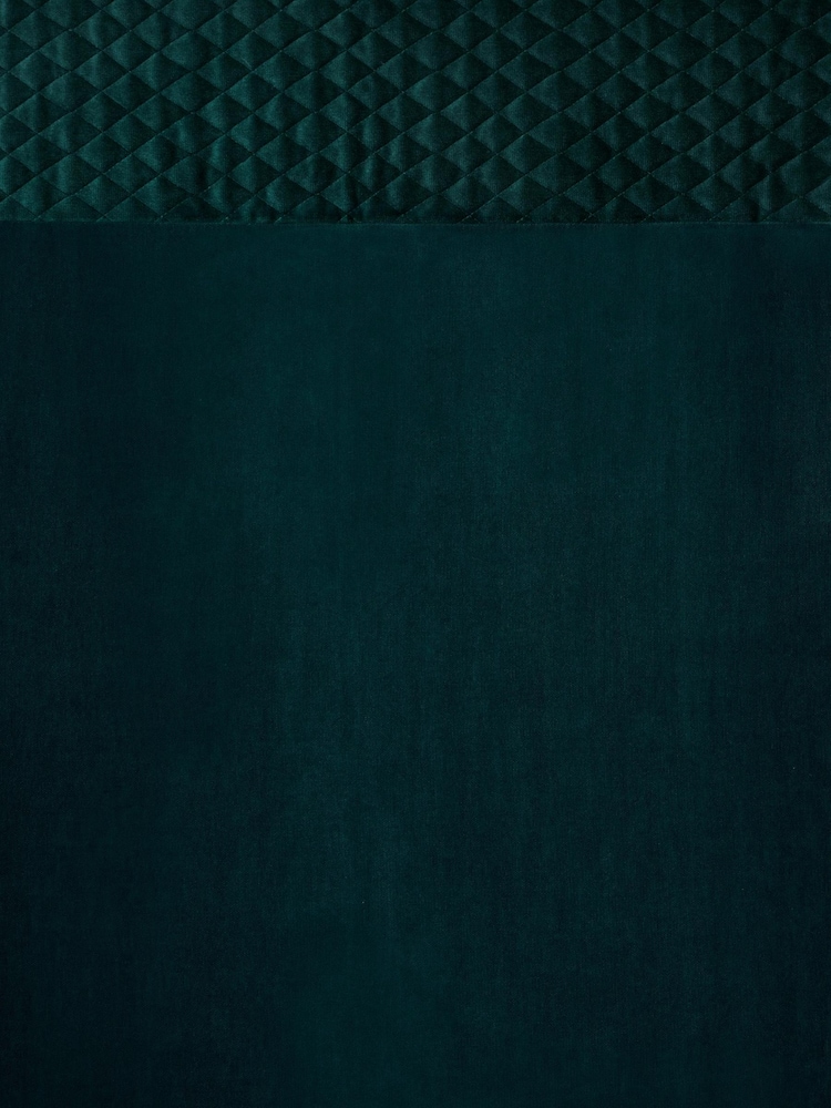Bottle Green Velvet Quilted Hamilton Top Panel Eyelet Lined Curtains - Image 5 of 5 Bottle Green Velvet Quilted Hamilton Top Panel Eyelet Lined Curtains - Image 5 of 5