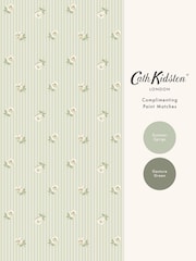 Cath Kidston Sage Rose Spaced Stripe A4 Wallpaper Sample - Image 4 of 5