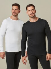 Black/White 2 Pack Thermal Long Sleeve Top - Image 2 of 12