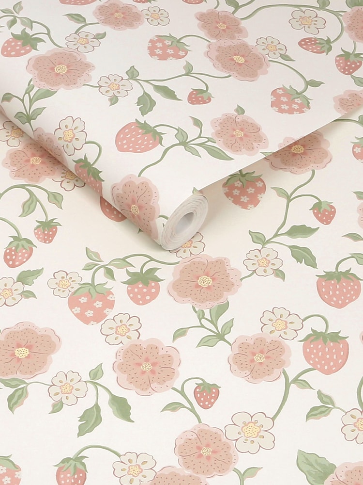 Cath Kidston Pink Strawberry A4 Wallpaper Sample - Image 3 of 3