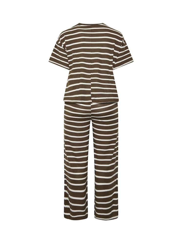 Yours Curve Brown Tie Waist Top & Joggers Set - Image 7 of 7 Yours Curve Brown Tie Waist Top & Joggers Set - Image 7 of 7