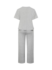 Yours Curve Grey Tie Waist Top & Joggers Set - Image 7 of 7