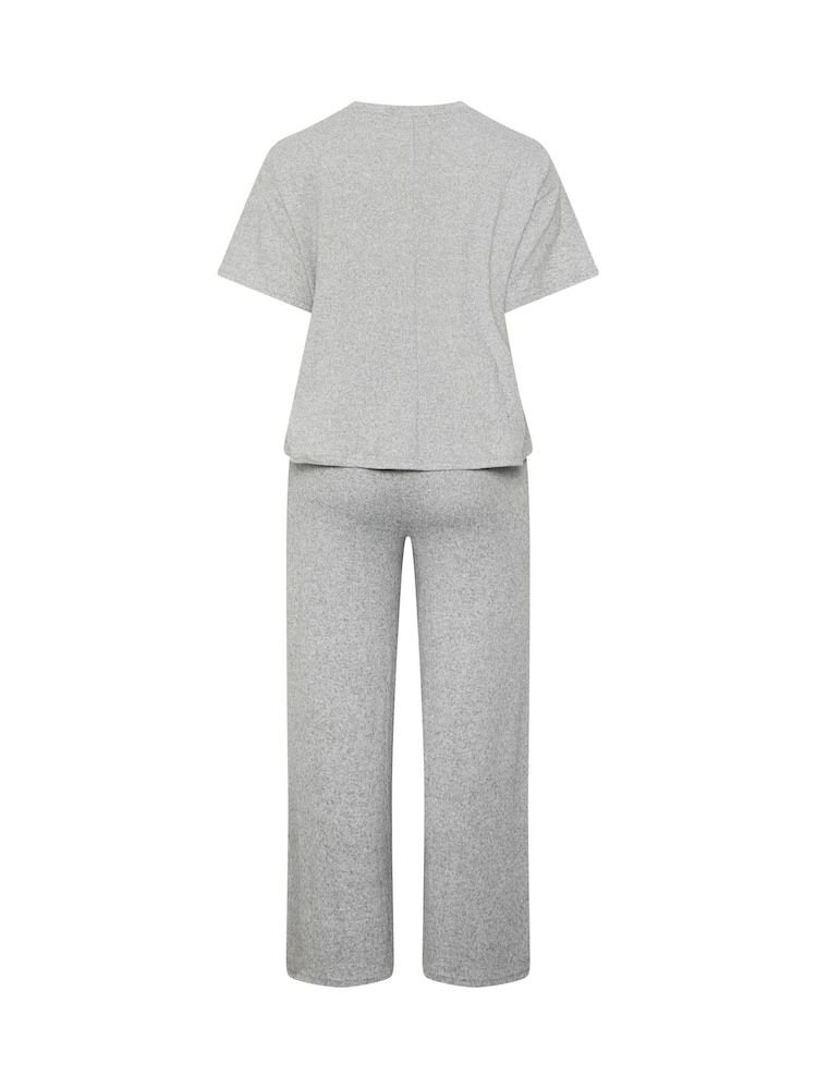 Yours Curve Grey Tie Waist Top & Joggers Set - Image 7 of 7 Yours Curve Grey Tie Waist Top & Joggers Set - Image 7 of 7