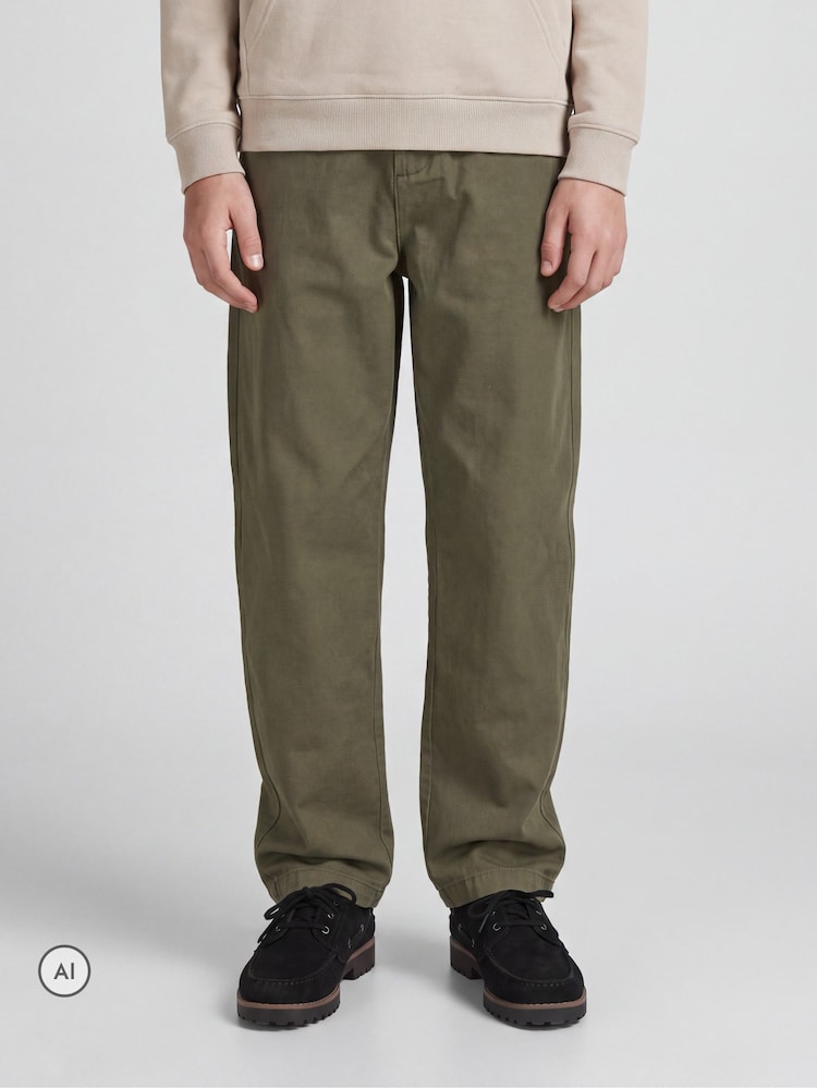 Зелений - JACK & JONES JUNIOR Barrel Fit Chino Joggers - Image 1 of 6