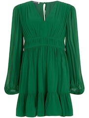 Mint Velvet Green Ruched Waist Mini Dress - Image 2 of 3