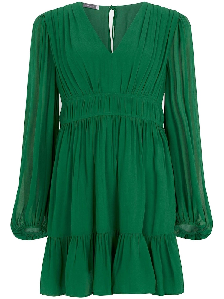 Mint Velvet Green Ruched Waist Mini Dress - Image 2 of 3