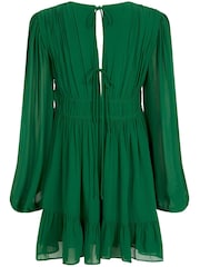 Mint Velvet Green Ruched Waist Mini Dress - Image 3 of 3