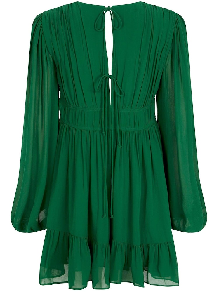 Mint Velvet Green Ruched Waist Mini Dress - Image 3 of 3