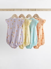 Multi Pastel Fruits Baby Bloomer Rompers 4 Pack - Image 2 of 7