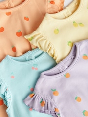 Multi Pastel Fruits Baby Bloomer Rompers 4 Pack - Image 4 of 7