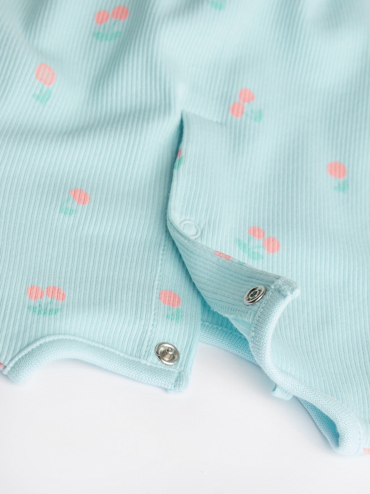 Multi Pastel Fruits Baby Bloomer Rompers 4 Pack - Image 7 of 7