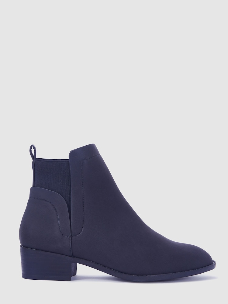 Novo Black Wide Fit Dacre Flat Ankle Chelsea Boots - Image 2 of 4