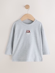 Grey Tiger Long Sleeve Embroidered T-Shirt (3mths-7yrs) - Image 1 of 4