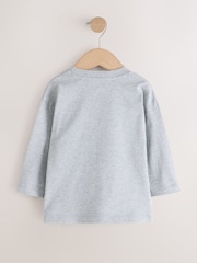 Grey Tiger Long Sleeve Embroidered T-Shirt (3mths-7yrs) - Image 2 of 4