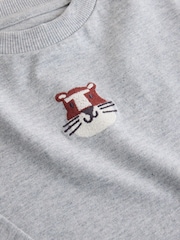 Grey Tiger Long Sleeve Embroidered T-Shirt (3mths-7yrs) - Image 3 of 4