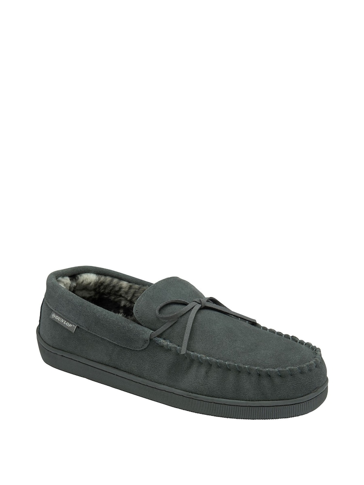 Grau - Dunlop Herren Mokassins aus echtem Veloursleder - Bild 1 von 4 Grau - Dunlop Herren Mokassins aus echtem Veloursleder - Bild 1 von 4