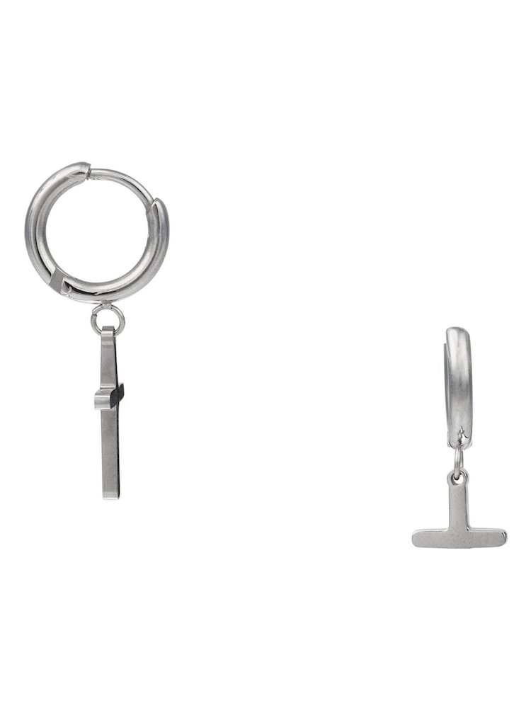 Orelia & Joe Cross Charm Hoops - Image 1 of 1 Orelia & Joe Cross Charm Hoops - Image 1 of 1