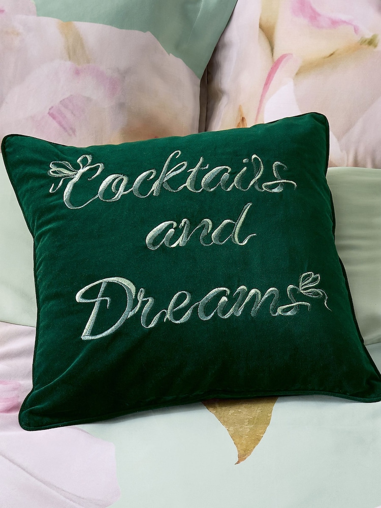 Ted Baker Green Cocktails  Dreams 100% Cotton Cushion - Image 1 of 5