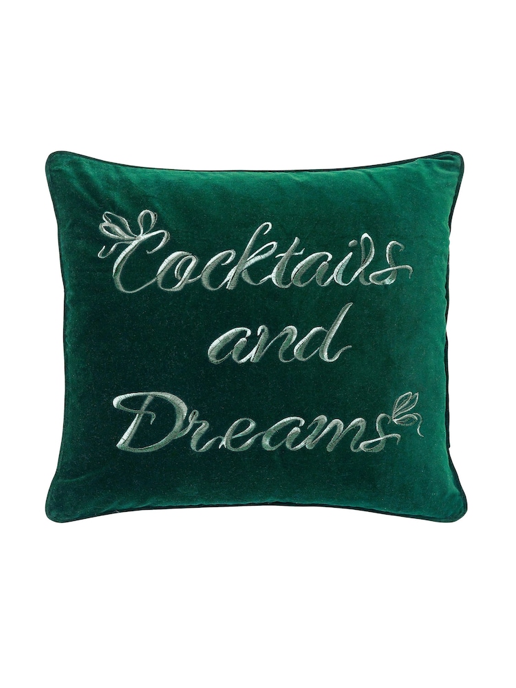 Ted Baker Green Cocktails  Dreams 100% Cotton Cushion - Image 5 of 5