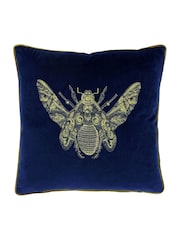 Riva Paoletti Royal Blue Cerana Velvet Polyester Filled Cushion - Image 1 of 2