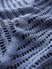 Blue Denim Knitted Crochet Cover-Up - Image 6 of 6