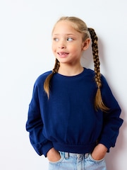 Blue Varsity Graphic 100% Cotton Long Sleeve Sweatshirt (3-16yrs) - Image 3 of 6
