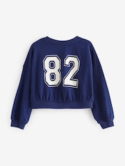 Blue Varsity Graphic 100% Cotton Long Sleeve Sweatshirt (3-16yrs) - Image 5 of 6
