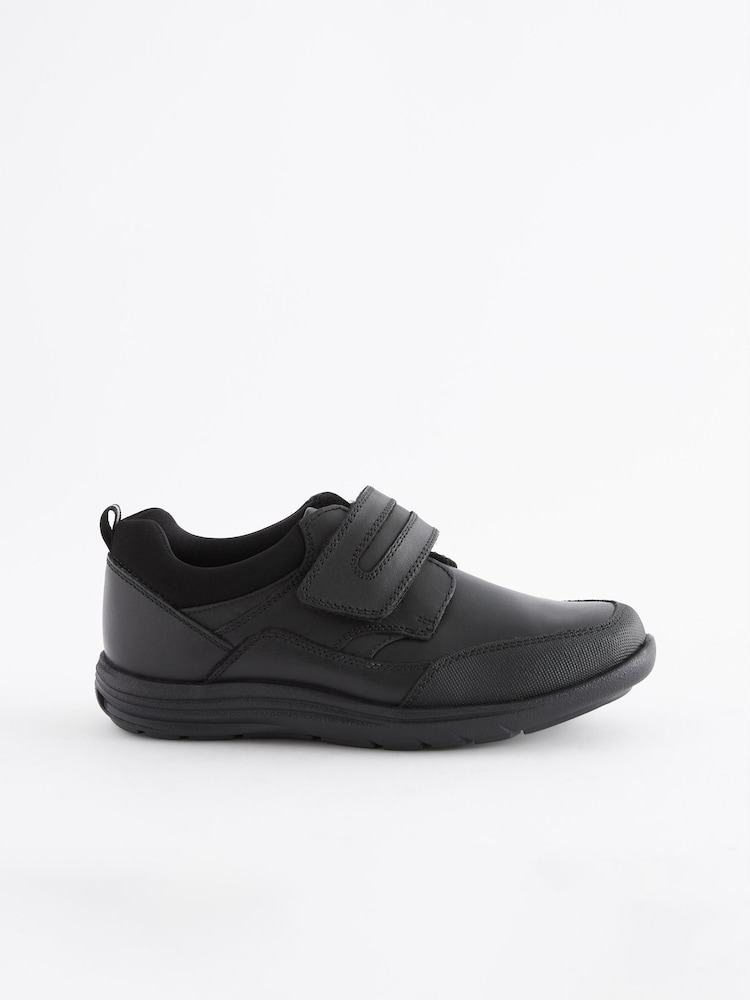Black Wide Fit (G) School Leather Single Strap Shoes - Image 2 of 7