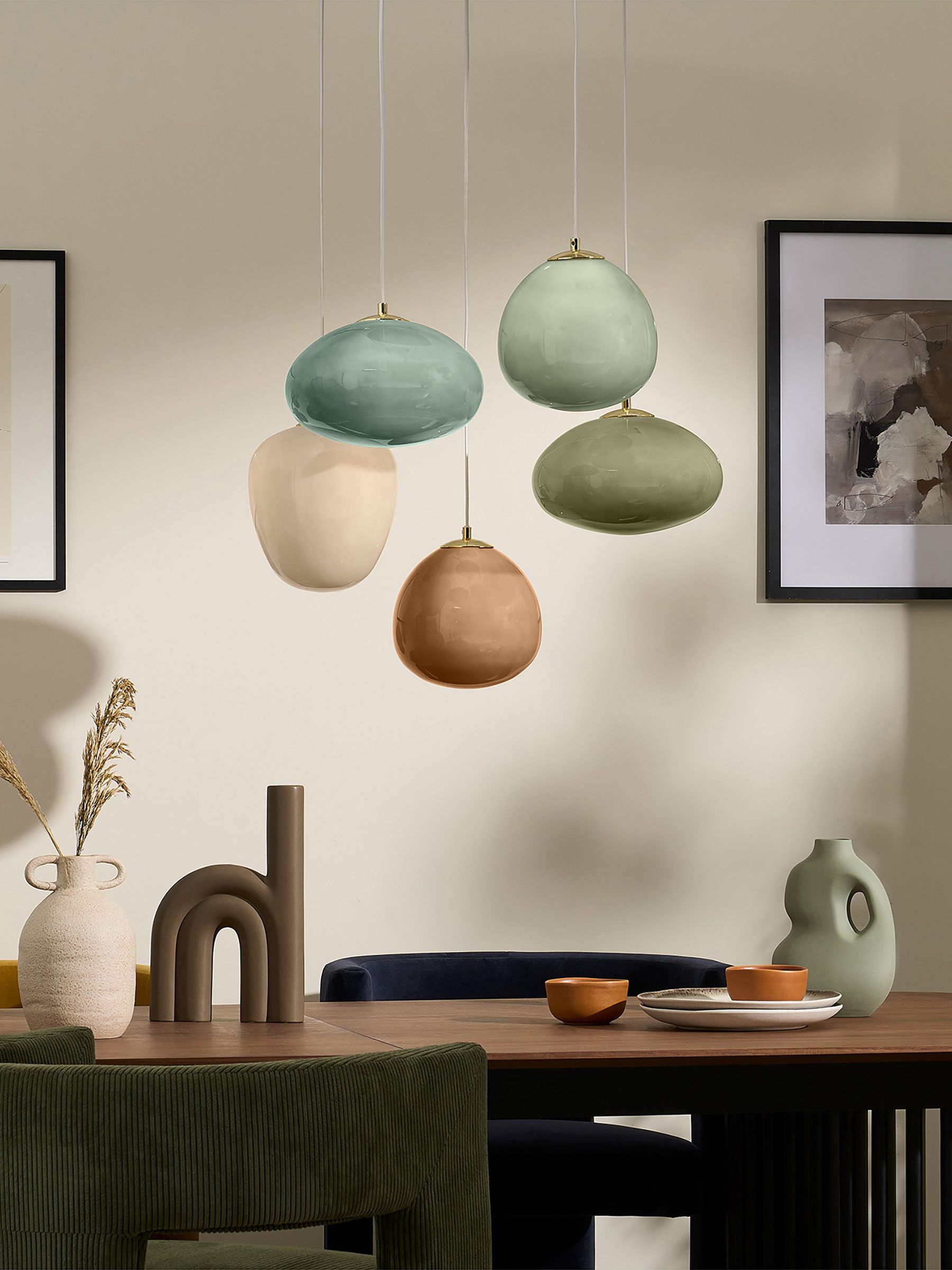 Green Adrianne 5 Light Cluster Pendant Ceiling Light | MADE.COM
