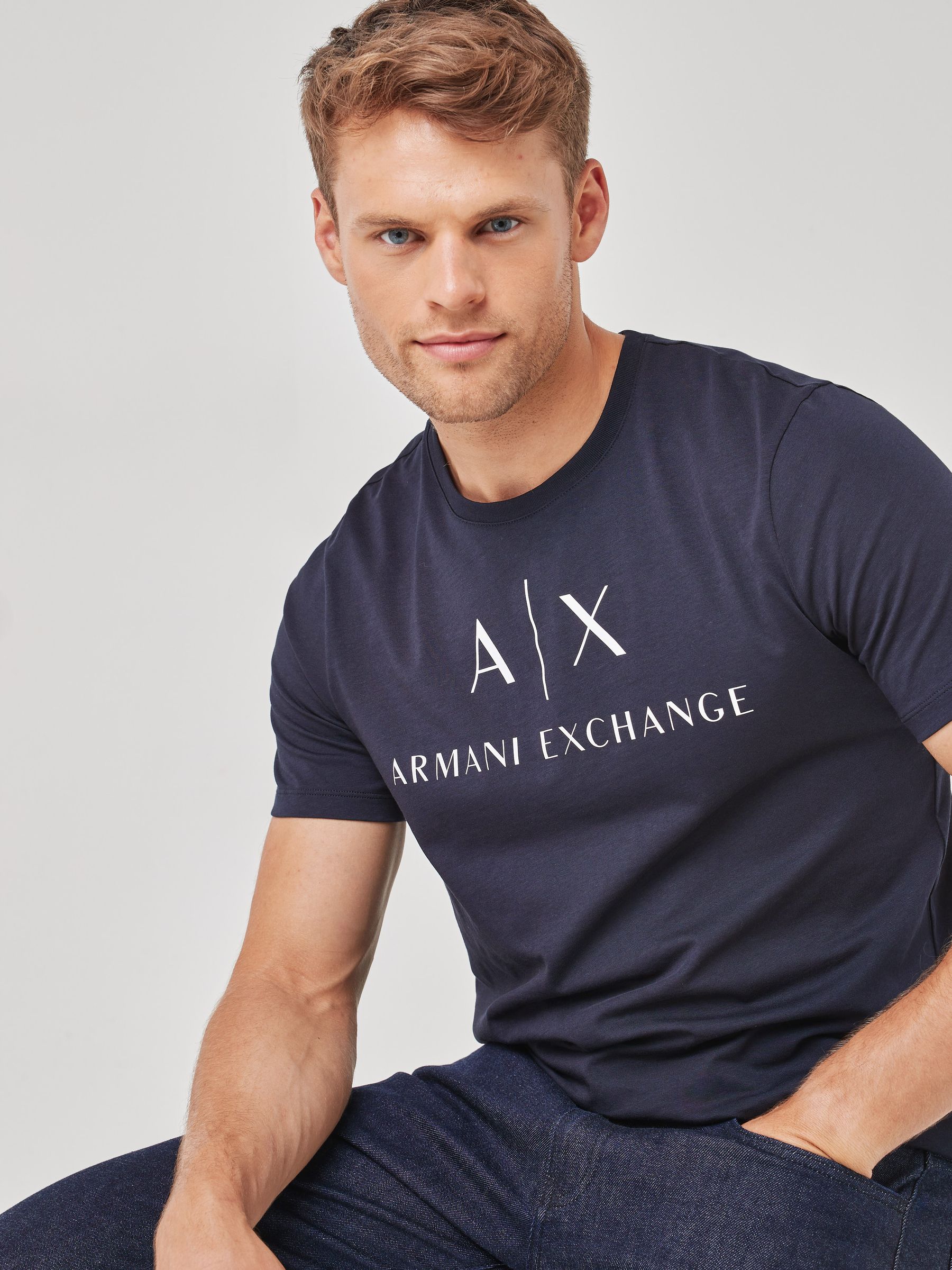 人気商品 Cotton 100% Logo Exchange Armani Buy T-Shirt USA Next from トップス