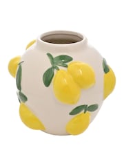 Widdop White Vase With Lemons - Image 1 of 4