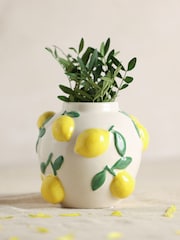 Widdop White Vase With Lemons - Image 2 of 4