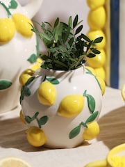 Widdop White Vase With Lemons - Image 3 of 4