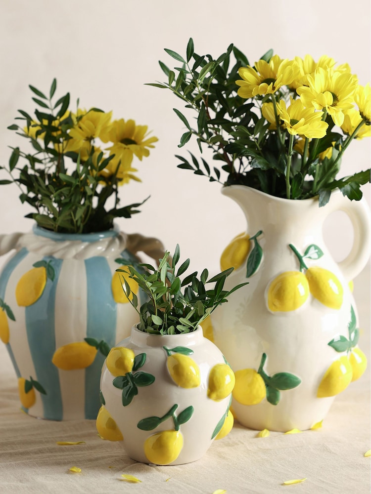 Widdop White Vase With Lemons - Image 4 of 4 Widdop White Vase With Lemons - Image 4 of 4