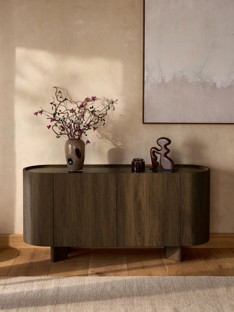 Dark Natural Nomad Oak Effect Large Sideboard - Image 1 of 10 Dark Natural Nomad Oak Effect Large Sideboard - Image 1 of 10