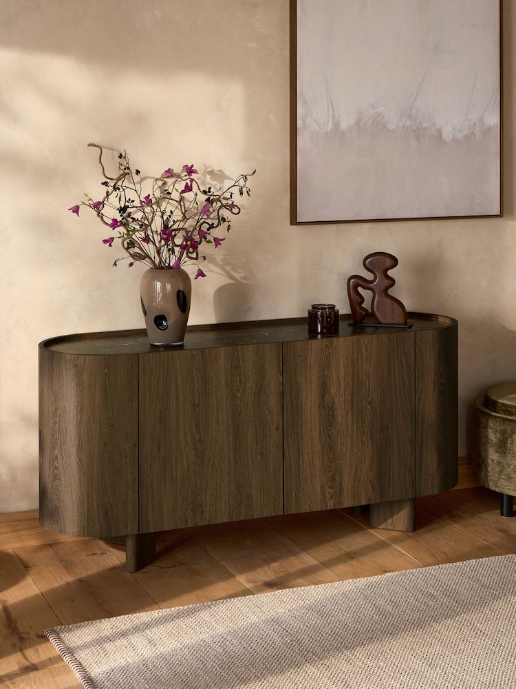 Dark Natural Nomad Oak Effect Large Sideboard - Image 2 of 10 Dark Natural Nomad Oak Effect Large Sideboard - Image 2 of 10