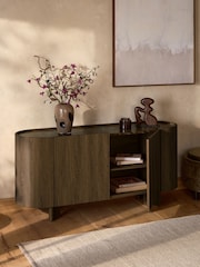 Dark Natural Nomad Oak Effect Large Sideboard - Image 3 of 10