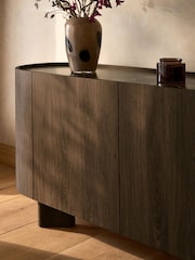 Dark Natural Nomad Oak Effect Large Sideboard - Image 4 of 10
