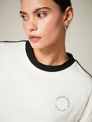 White/Black 100% Cotton Active Football Graphic T-Shirt - Image 4 of 7