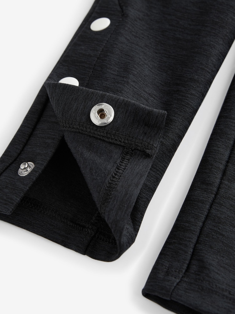 Black Stripe Popper Sports Leggings (3-16yrs) - Image 7 of 7