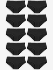Black Lace Trim Hipster Briefs 10 Pack (2-16yrs) - Image 1 of 2