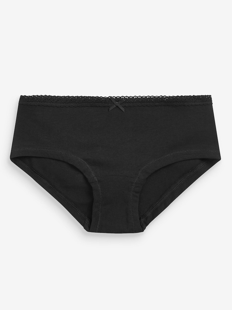 Black Lace Trim Hipster Briefs 10 Pack (2-16yrs) - Image 2 of 2