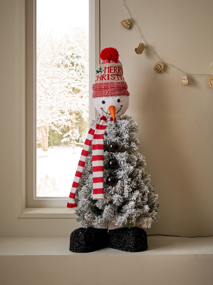 White Lit Snowman 3ft Christmas Tree - Image 2 of 6
