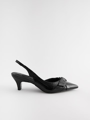 Black Forever Comfort® Standard/Wide Fit Peg Kitten Slingback Heel Shoes - Image 2 of 6