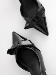 Black Forever Comfort® Standard/Wide Fit Peg Kitten Slingback Heel Shoes - Image 3 of 6